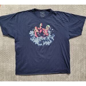 Attack On Titan Shirt Adult Blue Graphic Season‎ 2 Short Sleeve Men's Size 3XL